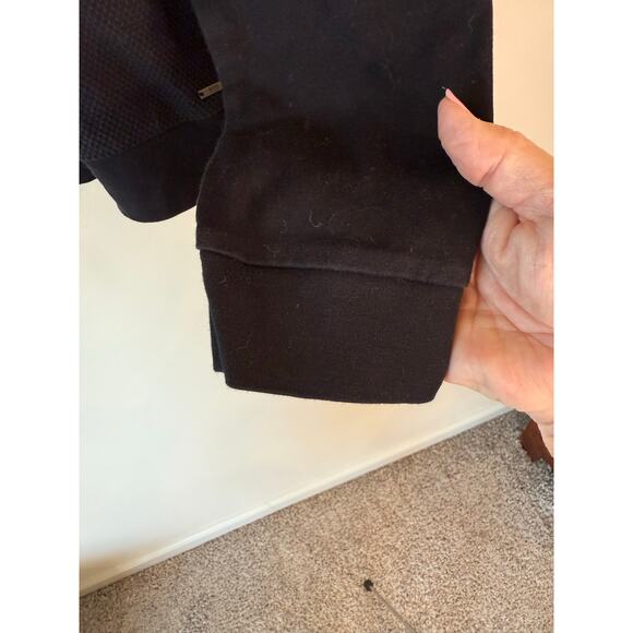 HUGO by HUGO BOSS Quarter Zip Regular Fit Sweatshirt Black Women's Size Small - Picture 3 of 11